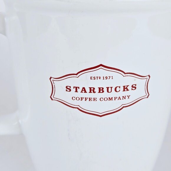 Starbucks 2006 Mug Teacup Starbucks Coffee Company Est 1971 White Red Classic - Picture 7 of 16